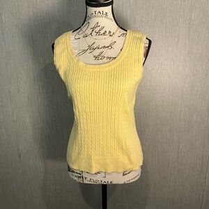 JEANNE PIERRE Yellow Scoop Neck Sweater Size Large